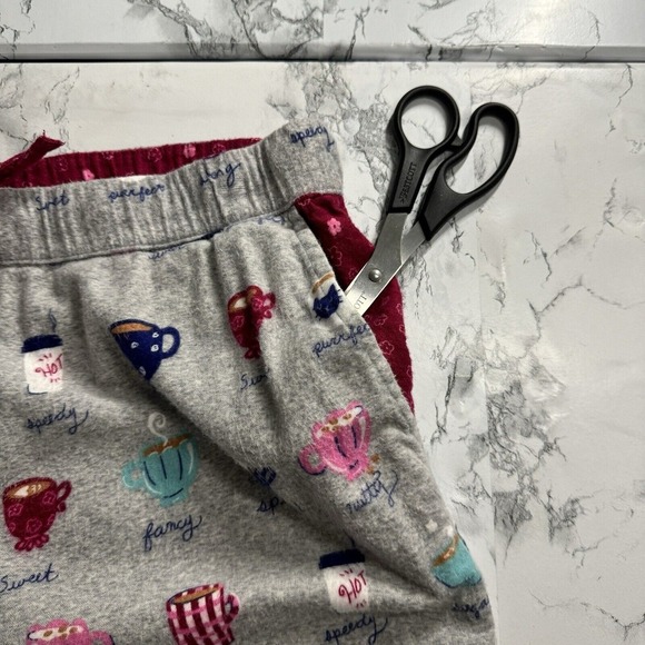 Munki Munki‎  Coffee Themed Flannel Pajama Set Size Medium Loungewear Bamboo - Picture 6 of 16
